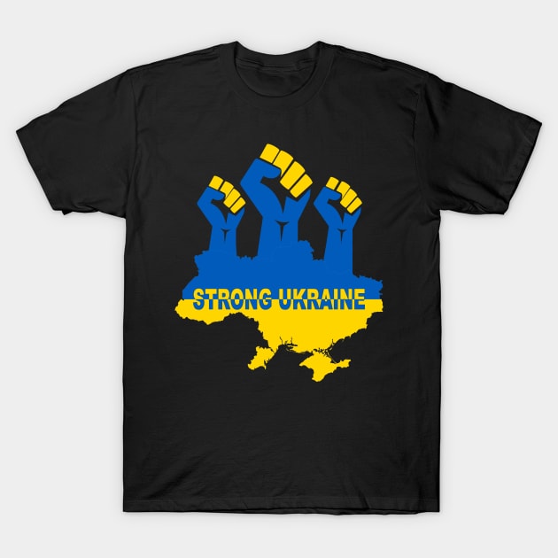 Ukraine Strong Ukraine Flag T-Shirt by Global Creation